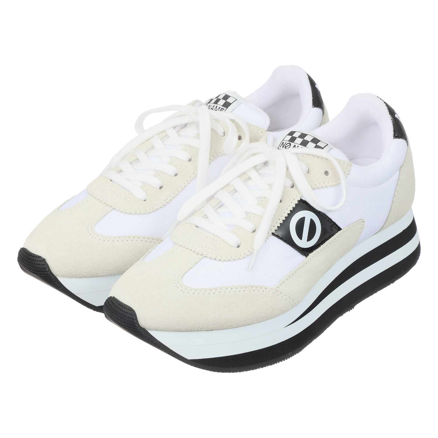 ノーネーム 牛革スエードアクセント 厚底スニーカー “フレックスジョガー”