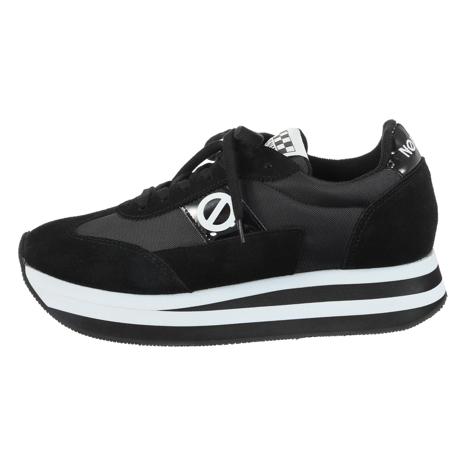 ノーネーム 牛革スエードアクセント 厚底スニーカー “フレックスジョガー”