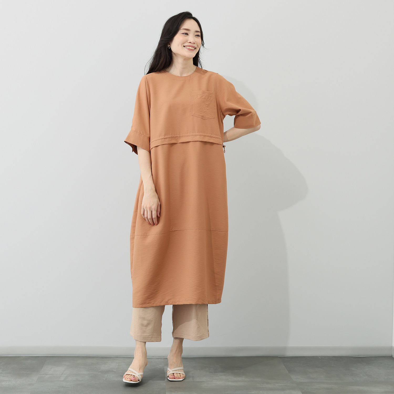 リラリー ＵＶカット・接触冷感 ドローストリング リラックスフォルム ワンピース