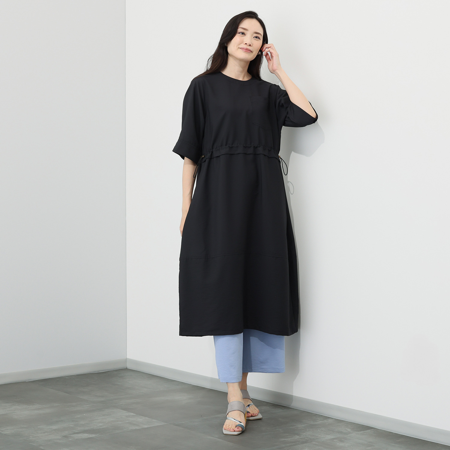 リラリー ＵＶカット・接触冷感 ドローストリング リラックスフォルム ワンピース