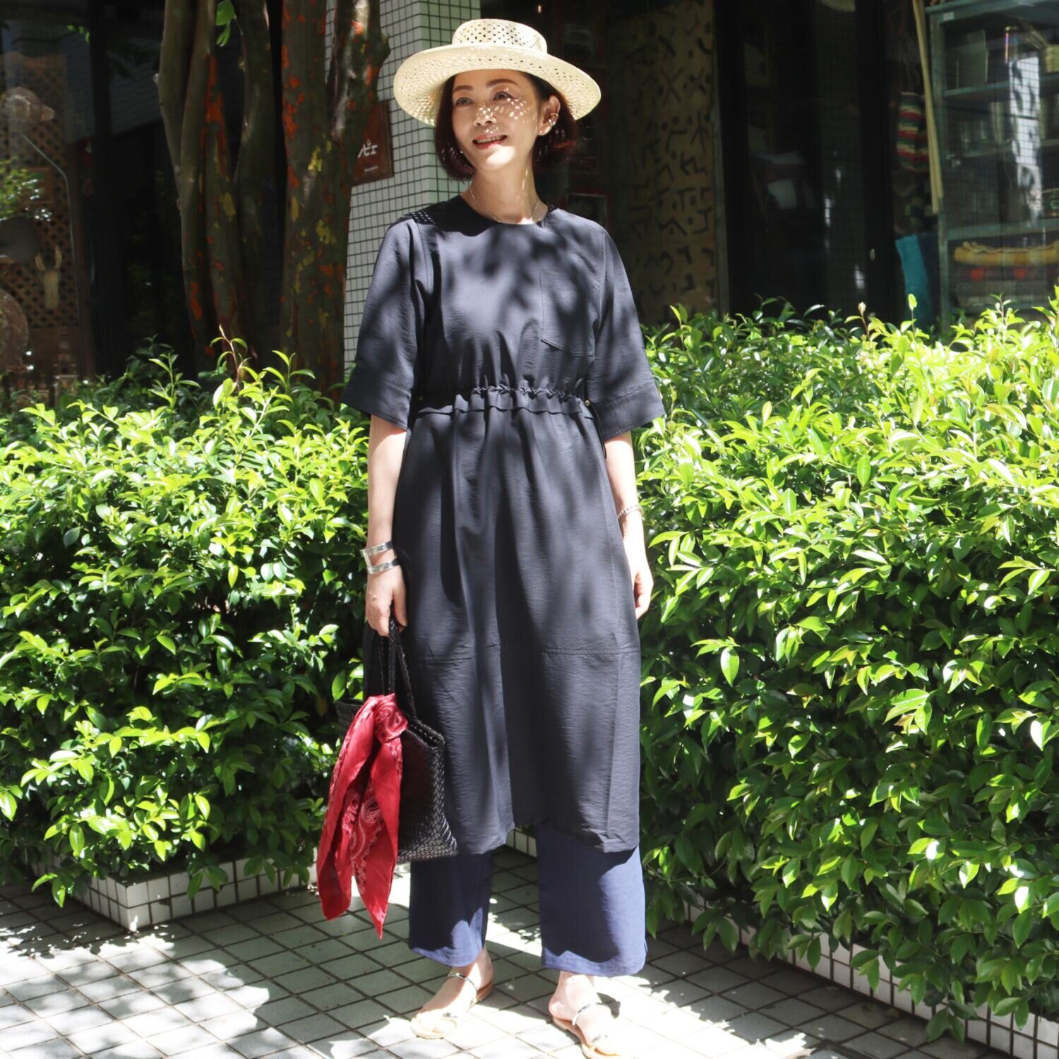 リラリー ＵＶカット・接触冷感 ドローストリング リラックスフォルム ワンピース