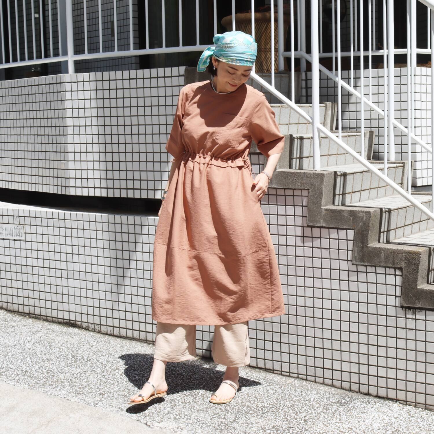 リラリー ＵＶカット・接触冷感 ドローストリング リラックスフォルム ワンピース