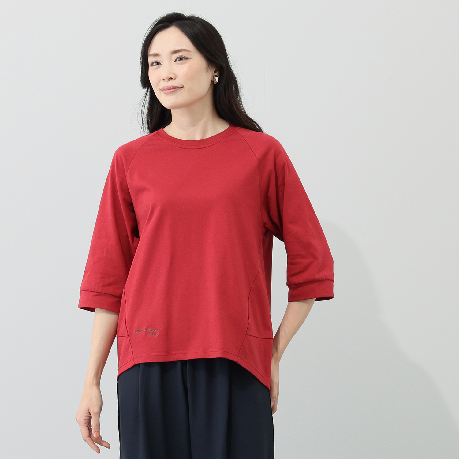 リラリー リラックスフォルム 刺しゅう入りＴシャツ