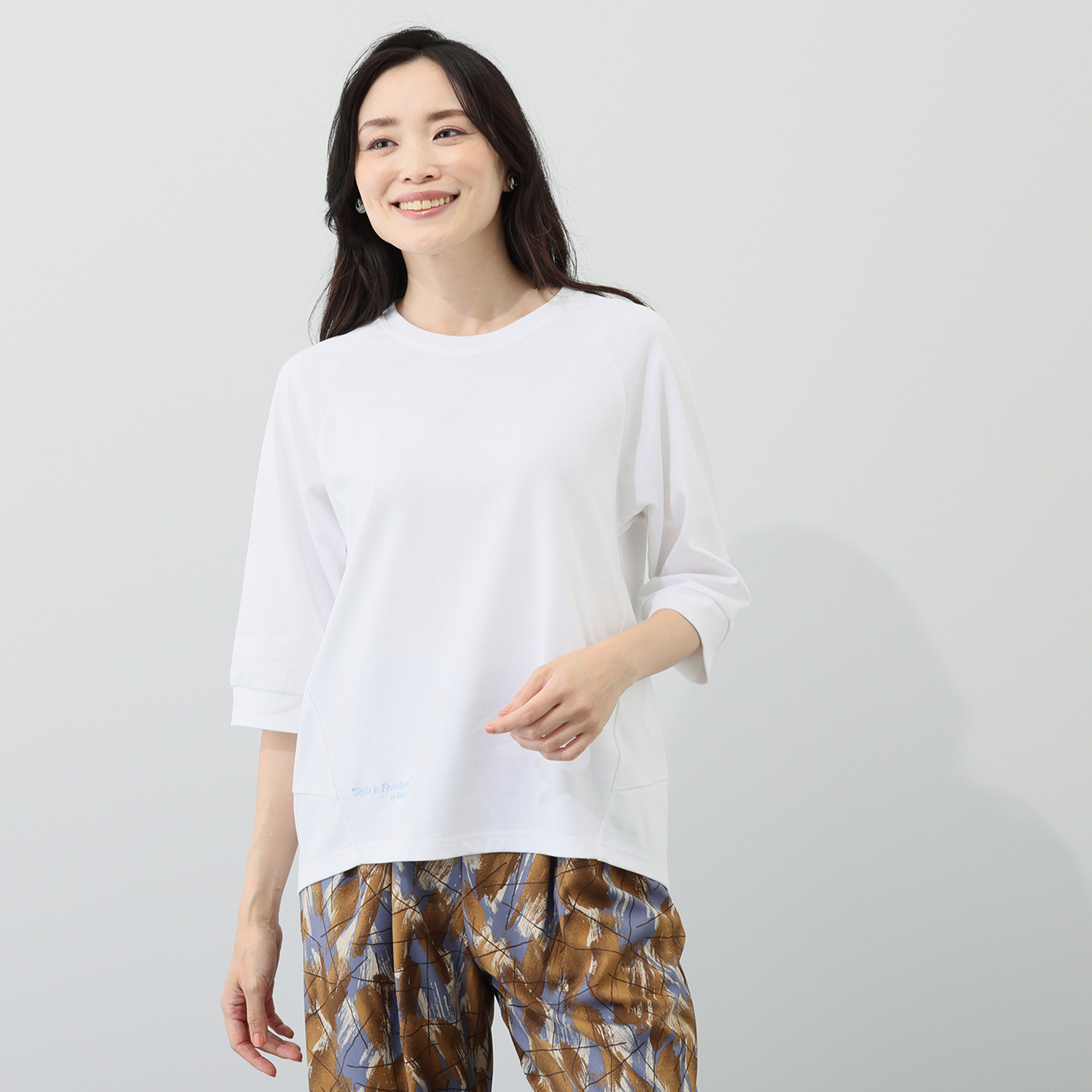 リラリー リラックスフォルム 刺しゅう入りＴシャツ