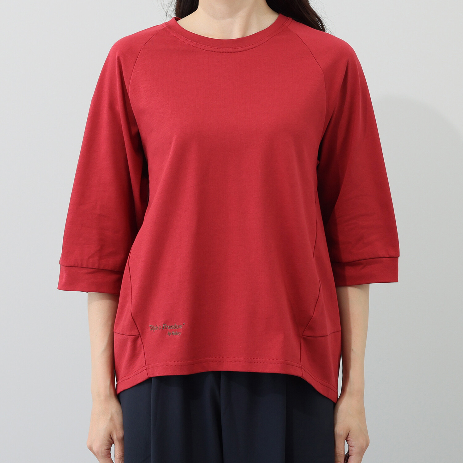 リラリー リラックスフォルム 刺しゅう入りＴシャツ