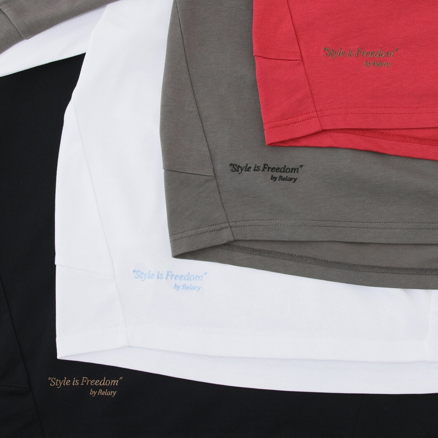 リラリー リラックスフォルム 刺しゅう入りＴシャツ