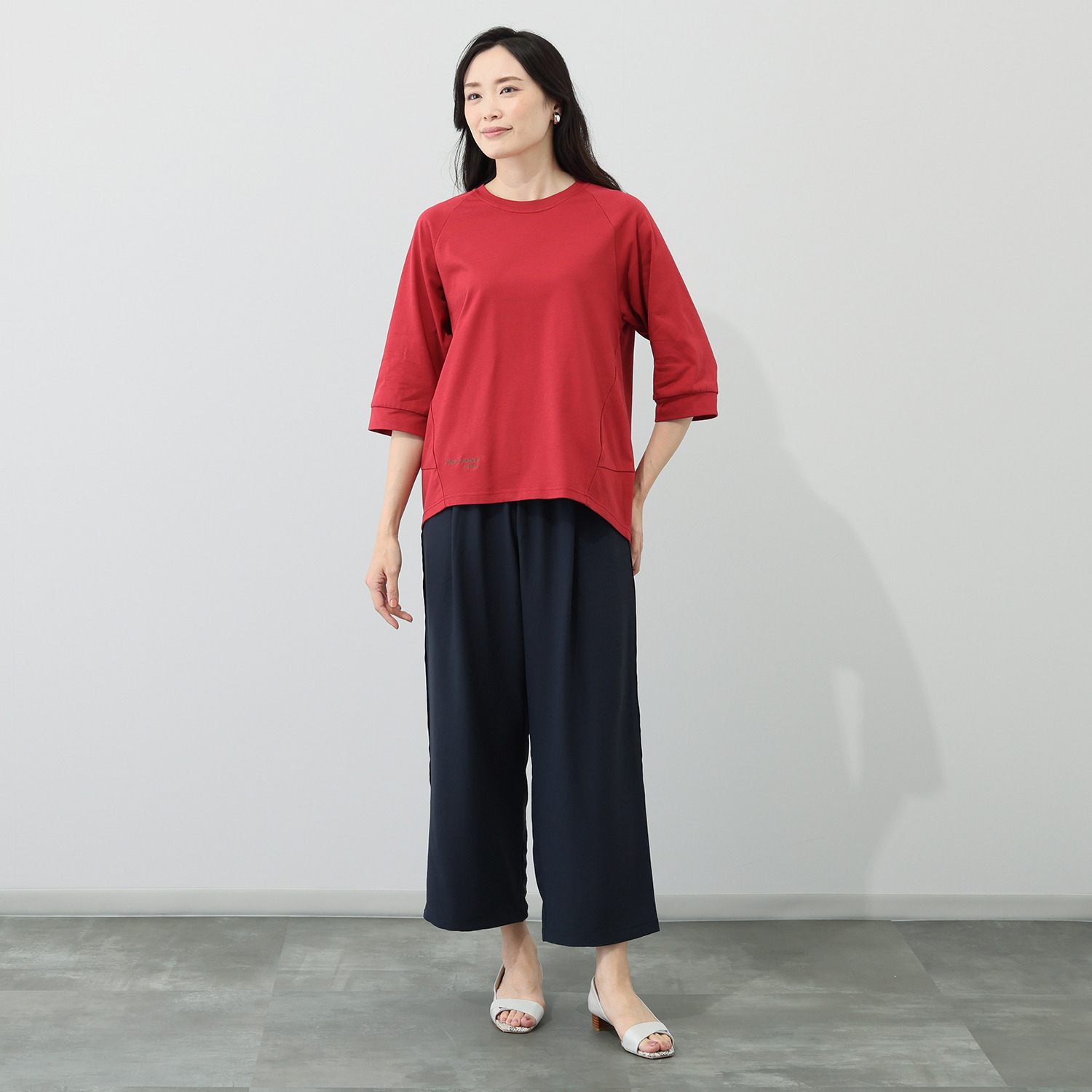 リラリー リラックスフォルム 刺しゅう入りＴシャツ