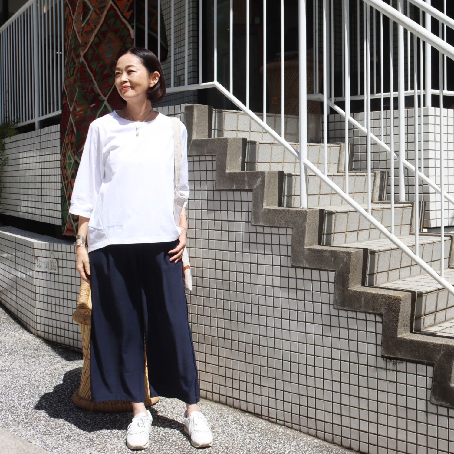 リラリー リラックスフォルム 刺しゅう入りＴシャツ