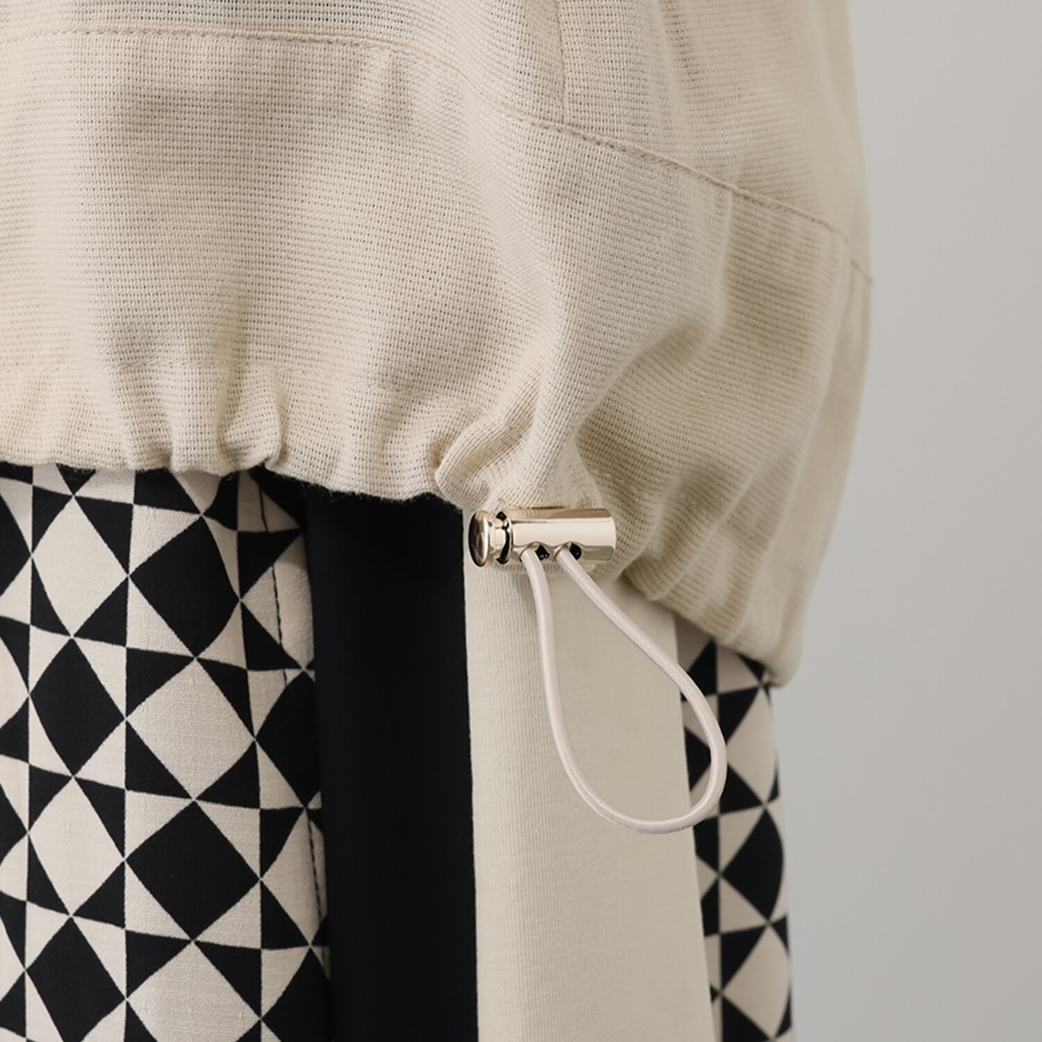 スタイル・ラヴィー 麻混カラミ ギャザーアクセント カーディガンのような ブルゾン