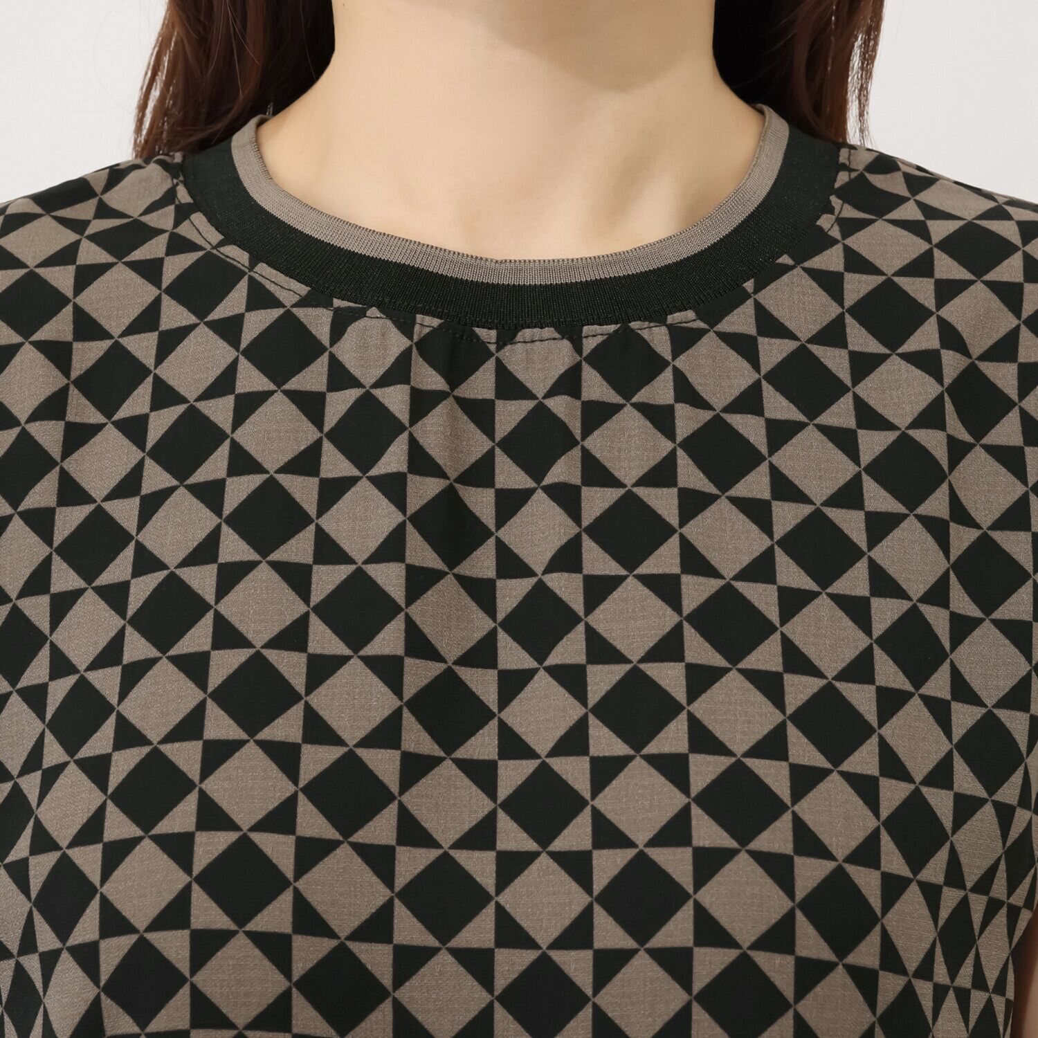 スタイル・ラヴィー 幾何学×無地 単体でもダブルボトムでも 夏に活躍 ワンピース