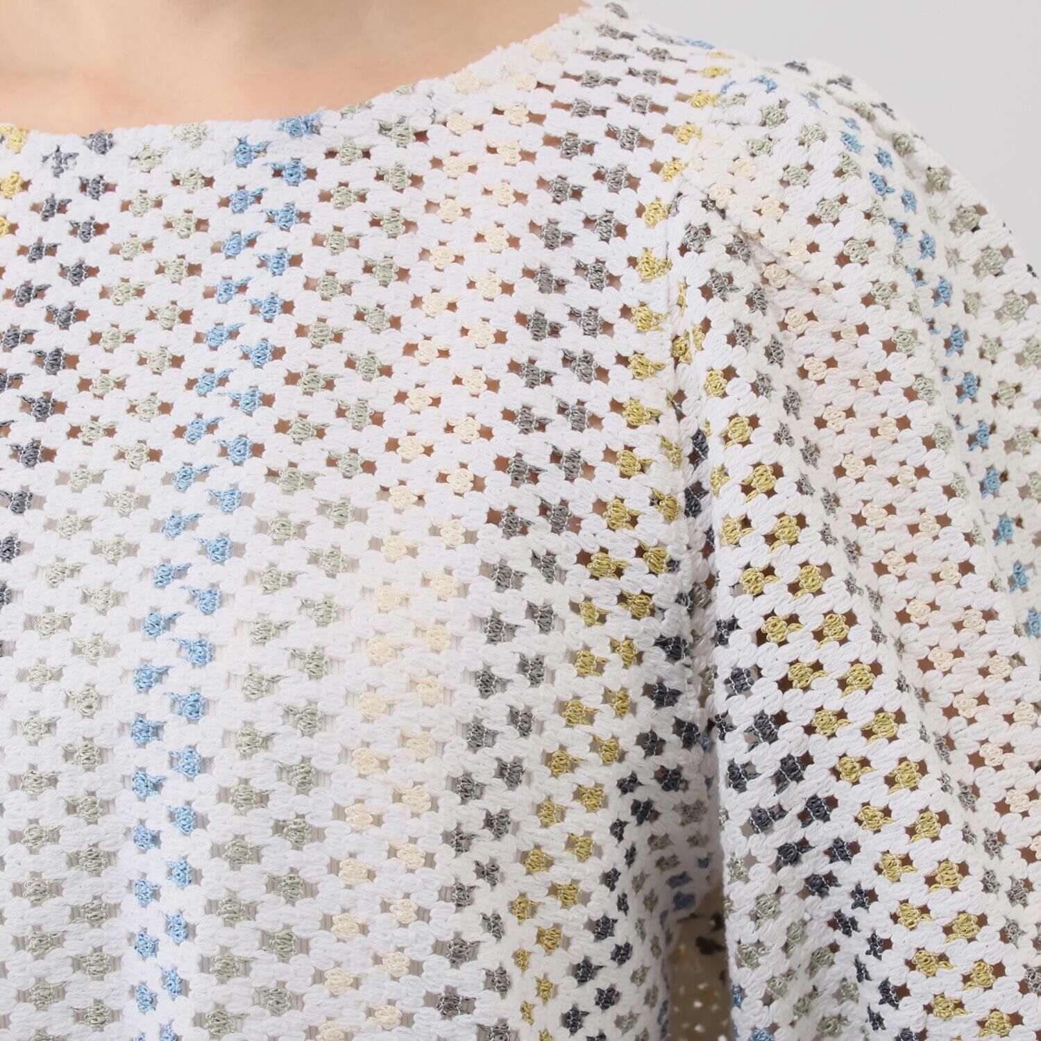 フェアリア　ビス ストライプ柄 レースプルオーバー