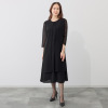ニュイ ブラックフォーマル 洗濯機で洗える！ 前開きシフォンワンピース ＜ロング丈＞