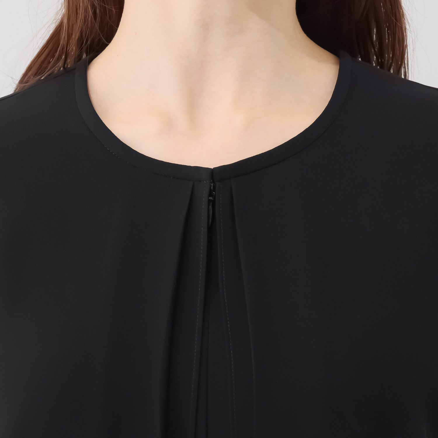 ニュイ ブラックフォーマル 洗濯機で洗える！ 前開きシフォンワンピース ＜ロング丈＞