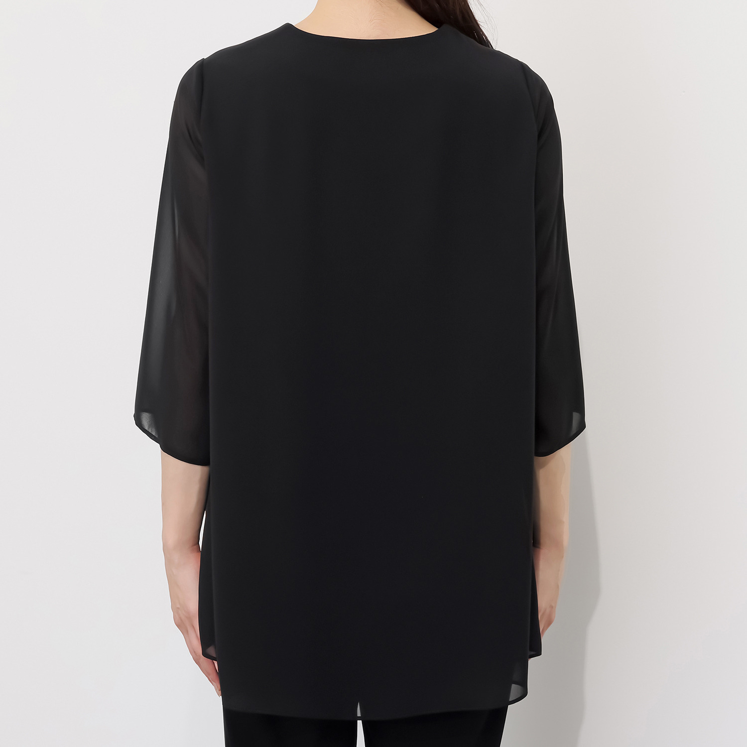 ニュイ ブラックフォーマル 洗濯機で洗える！ 前開きシフォンブラウス