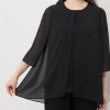 ニュイ ブラックフォーマル 洗濯機で洗える！ 前開きシフォンブラウス