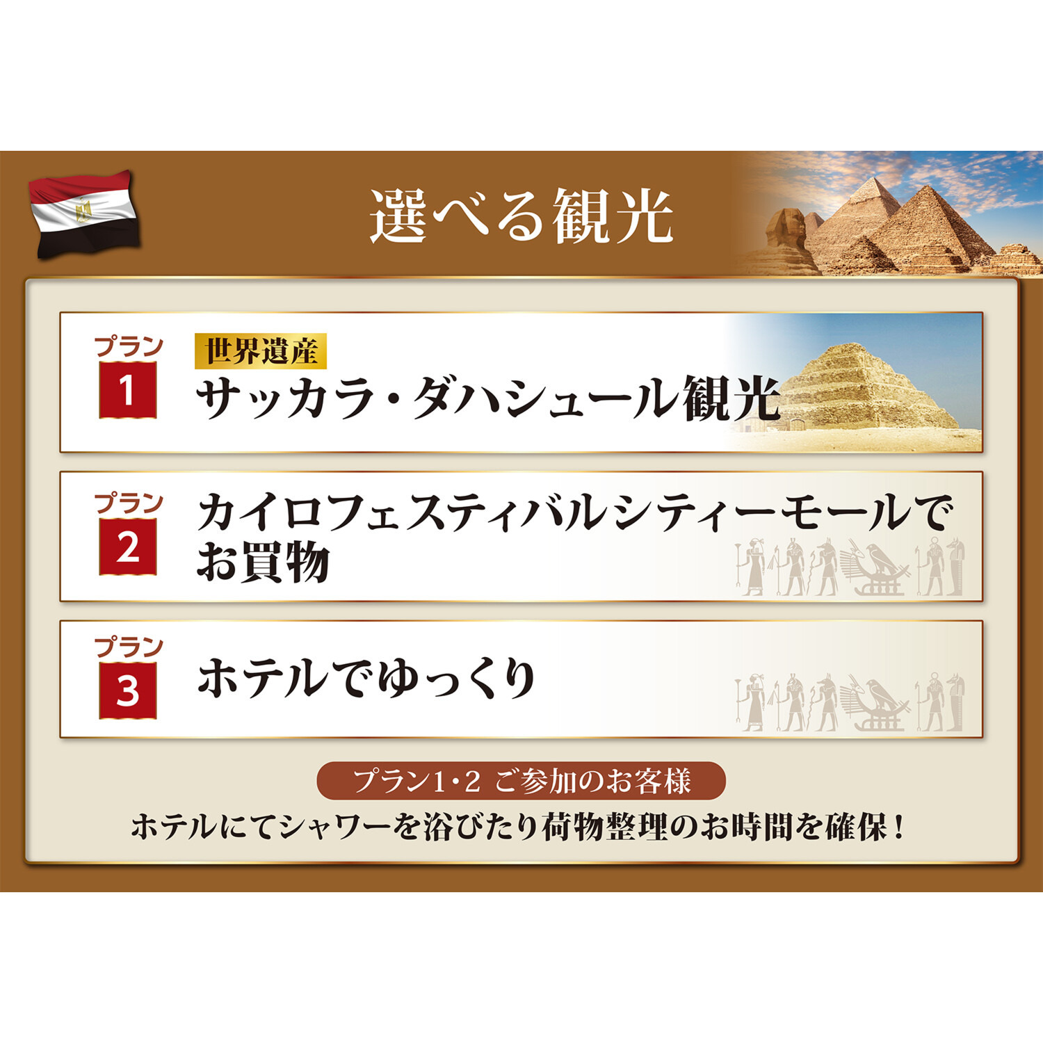 大人時間を愉しむ 古代遺跡をめぐる エジプト１０日間 “関西国際空港発着 　２名１室”