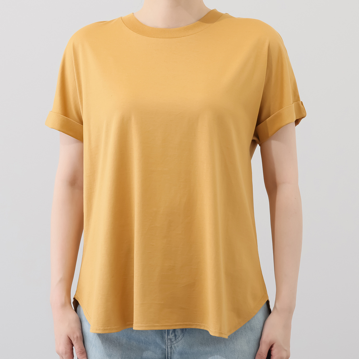 ルナリア 接触冷感・シルケット加工 ひやさらコットン ドルマン半袖Ｔシャツ