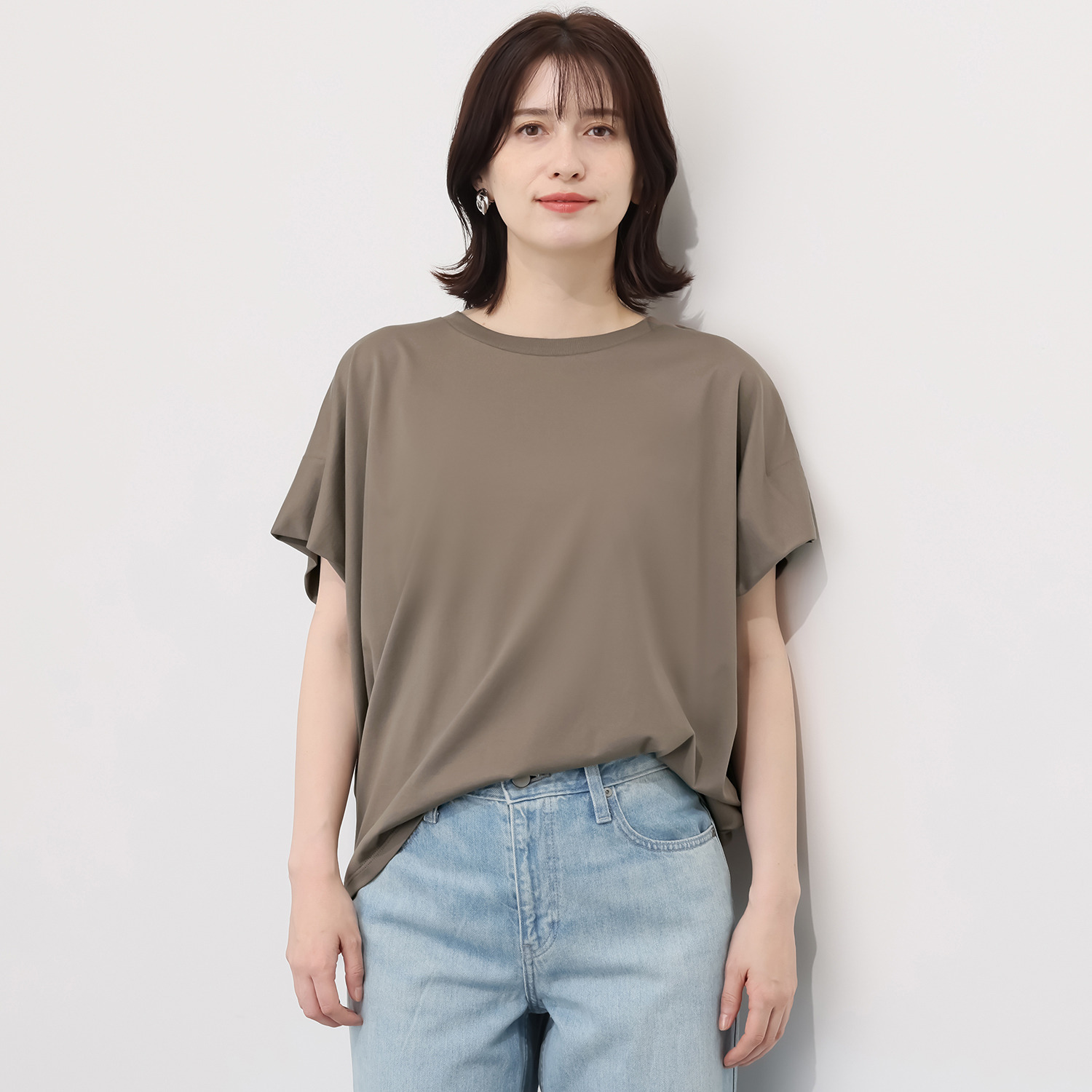 ルナリア 接触冷感・シルケット加工 ひやさらコットン ドルマンスリーブ ３Ｄプルオーバー