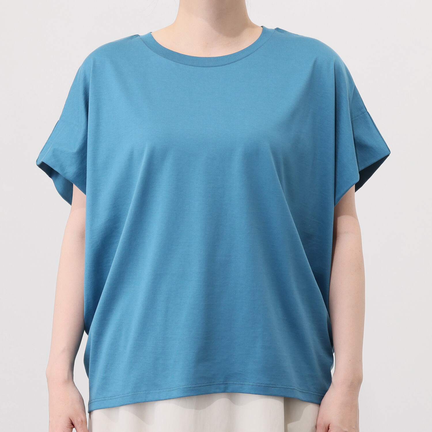 ルナリア 接触冷感・シルケット加工 ひやさらコットン ドルマンスリーブ ３Ｄプルオーバー