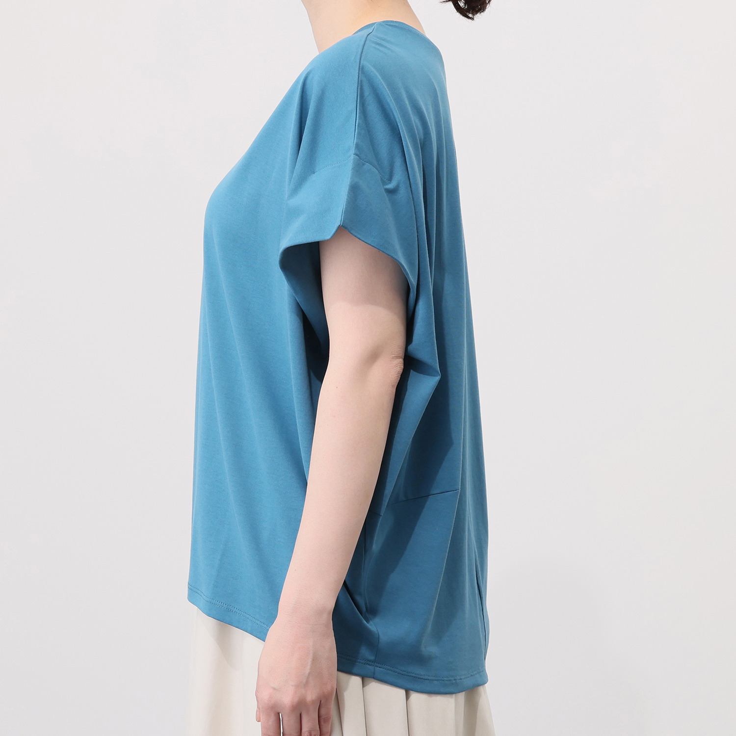 ルナリア 接触冷感・シルケット加工 ひやさらコットン ドルマンスリーブ ３Ｄプルオーバー