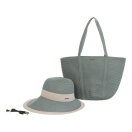 アッピア 洗える涼やかブレード あごひも付ハット＆ トートバッグの２点セット
