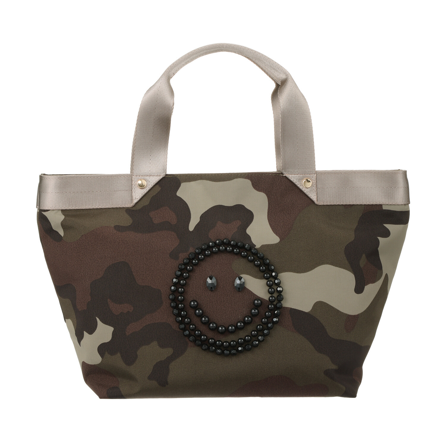 クーコ スマイリーフェイス キラキラデコ トートバッグ