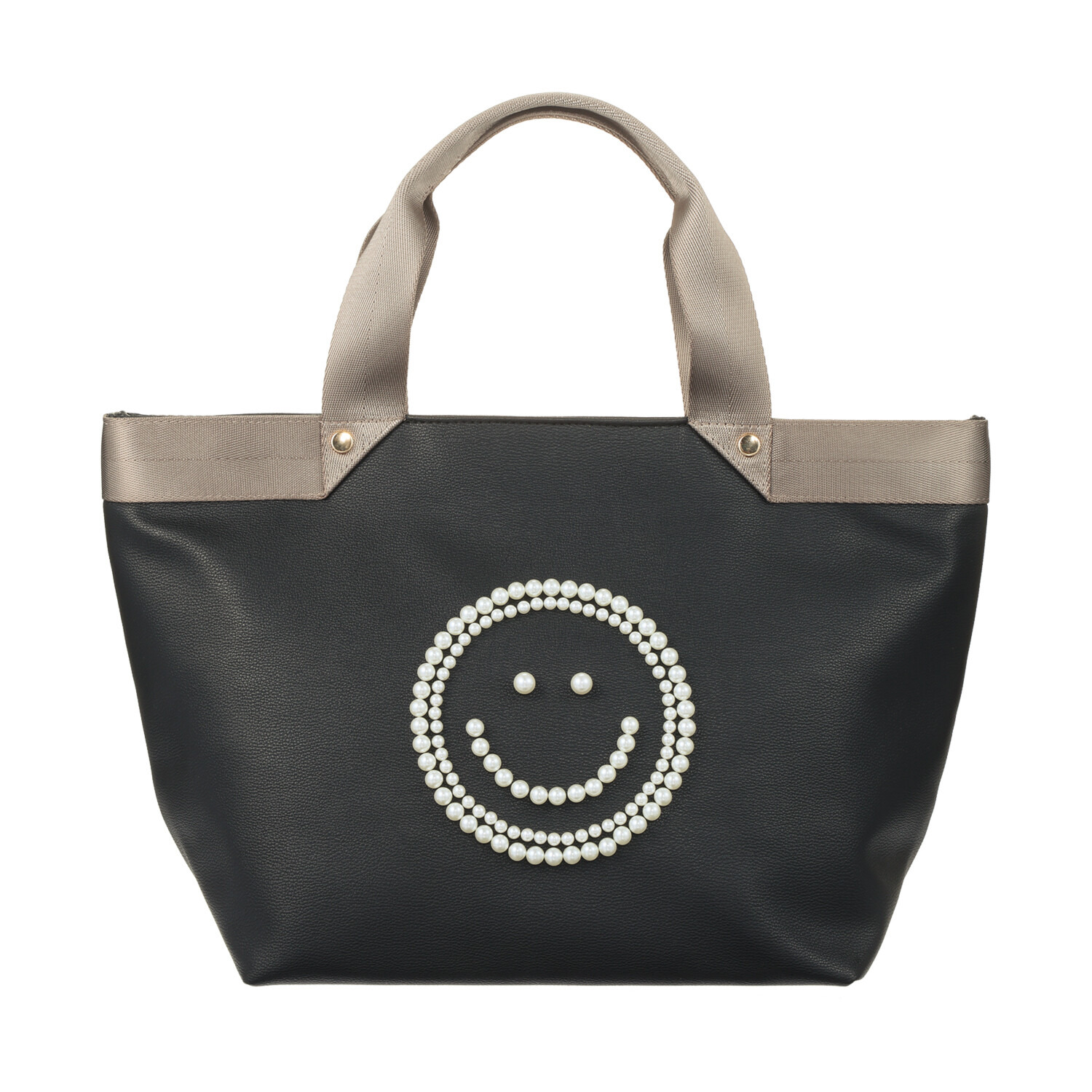 クーコ スマイリーフェイス キラキラデコ トートバッグ