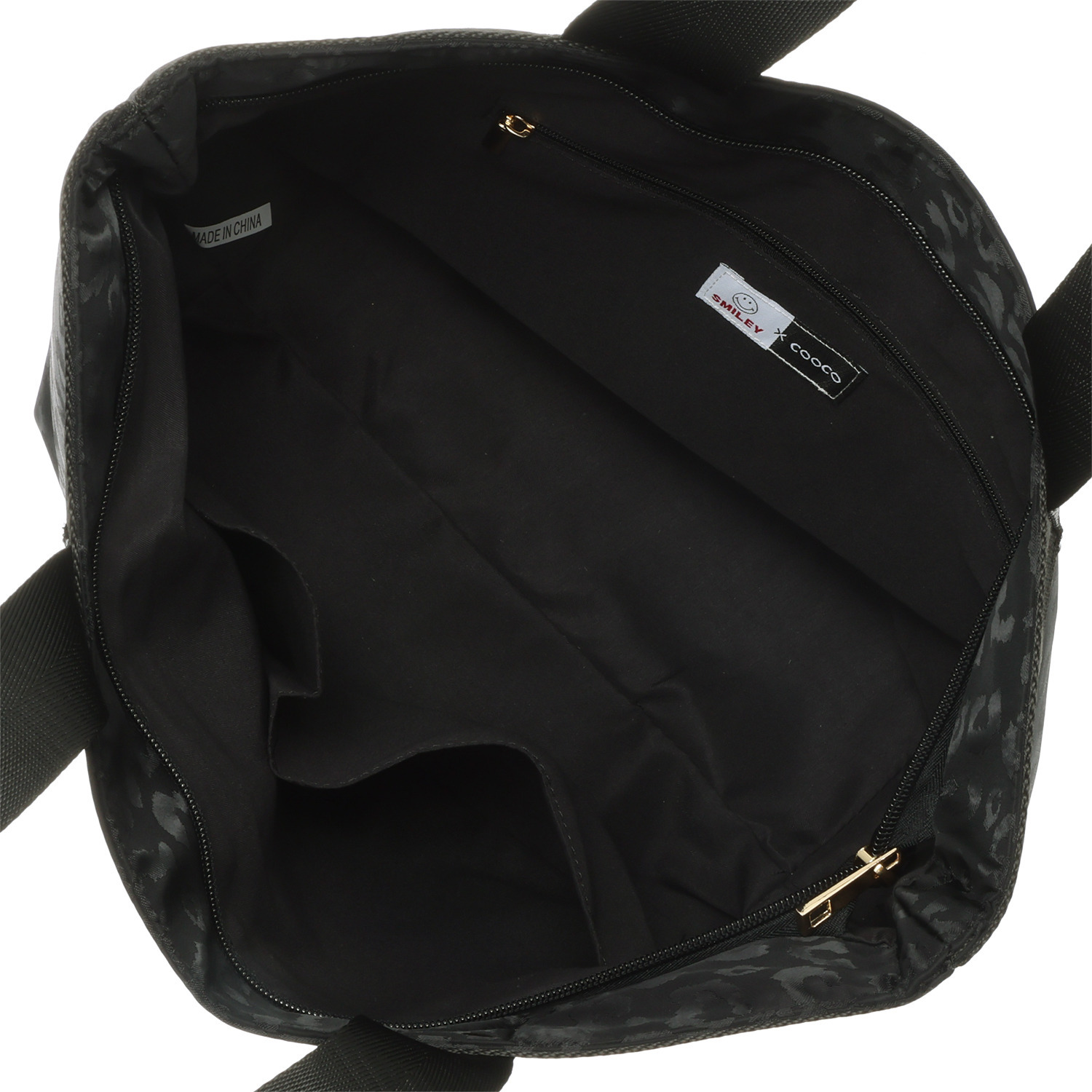 クーコ スマイリーフェイス キラキラデコ トートバッグ