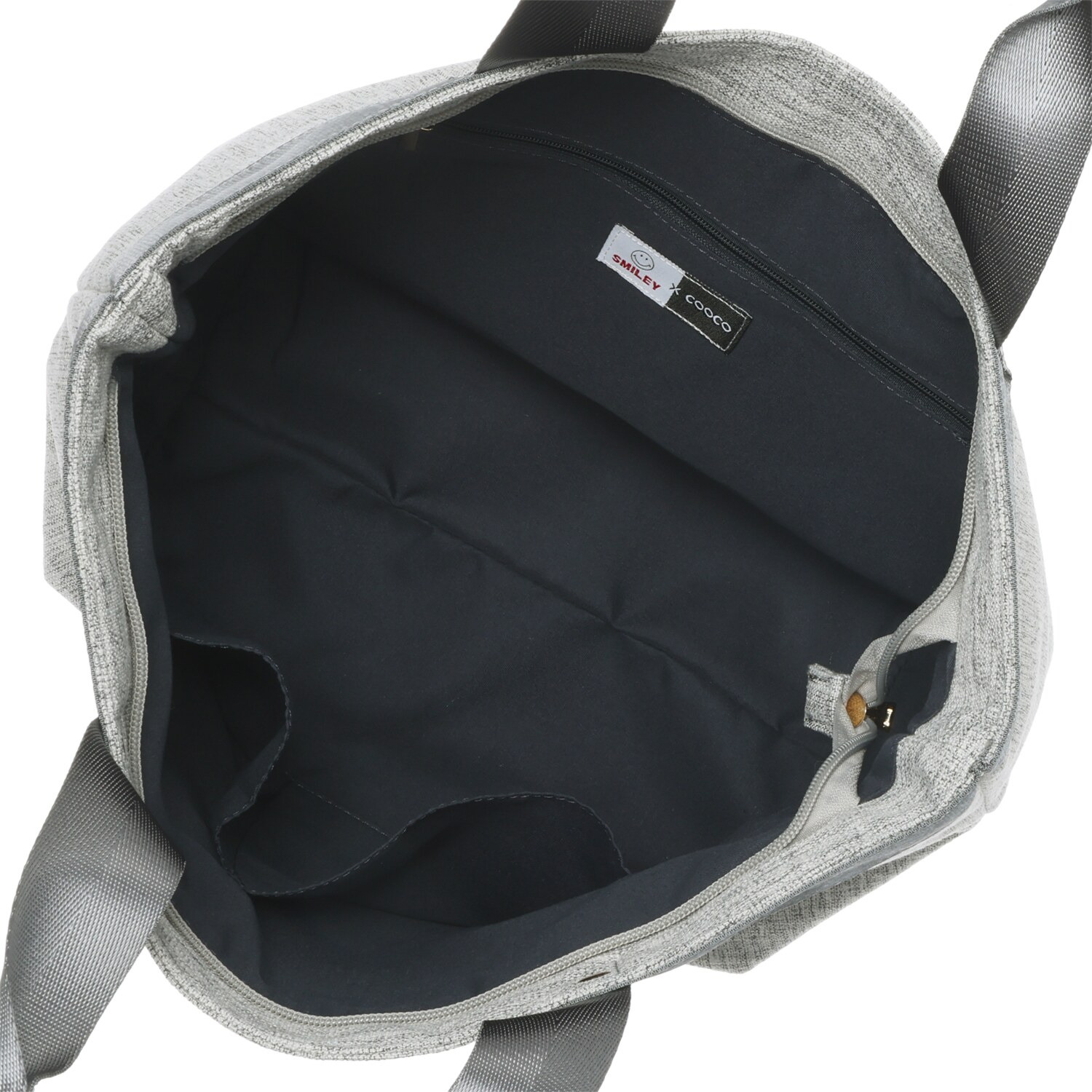 クーコ スマイリーフェイス キラキラデコ トートバッグ