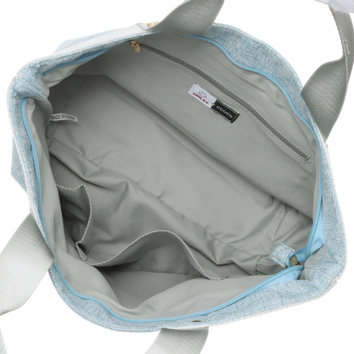 クーコ スマイリーフェイス キラキラデコ トートバッグ