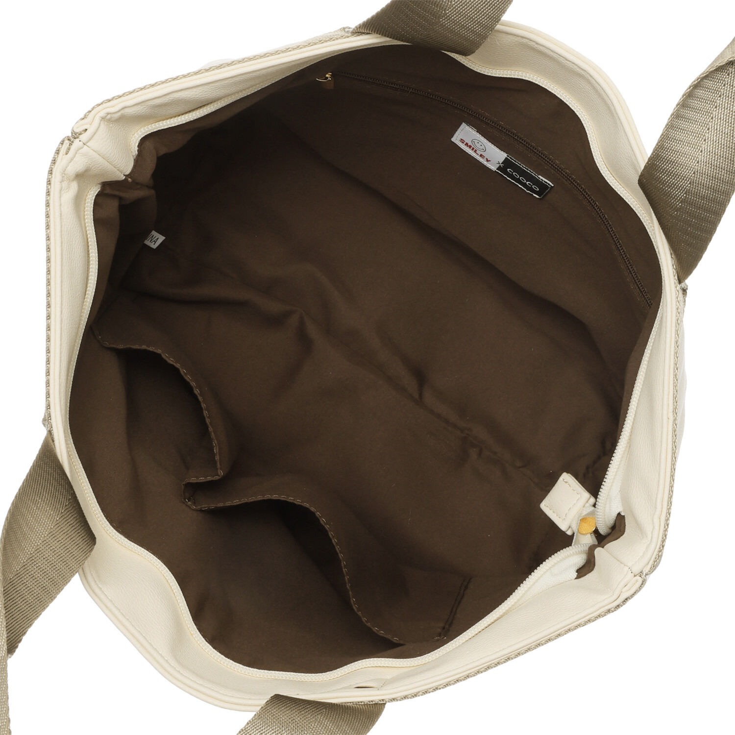 クーコ スマイリーフェイス キラキラデコ トートバッグ