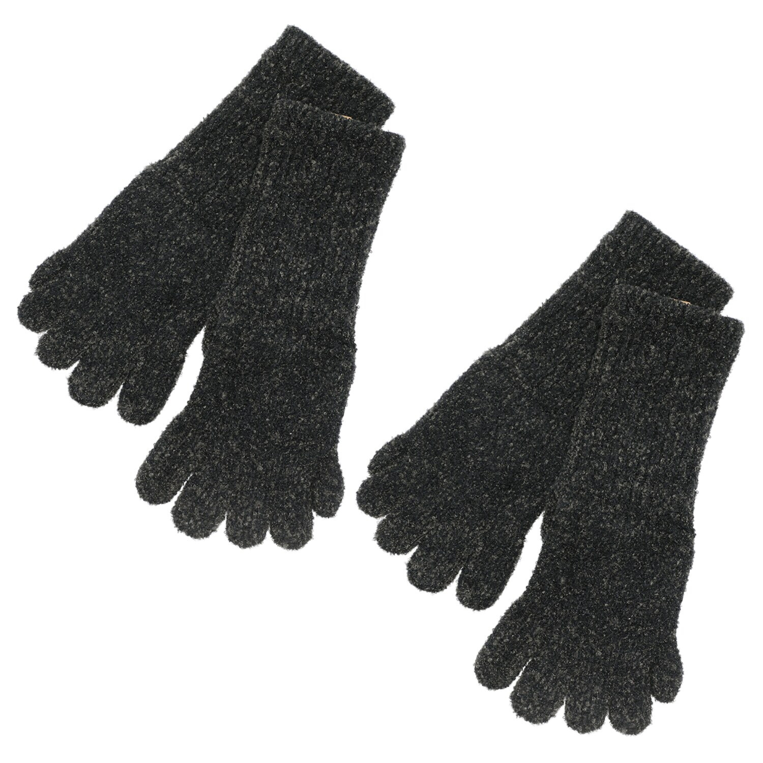 手ぶくろ職人のこだわり！ 指先までふわふわ裏起毛の モコモコあったか ５本指ソックス 同色２足セット