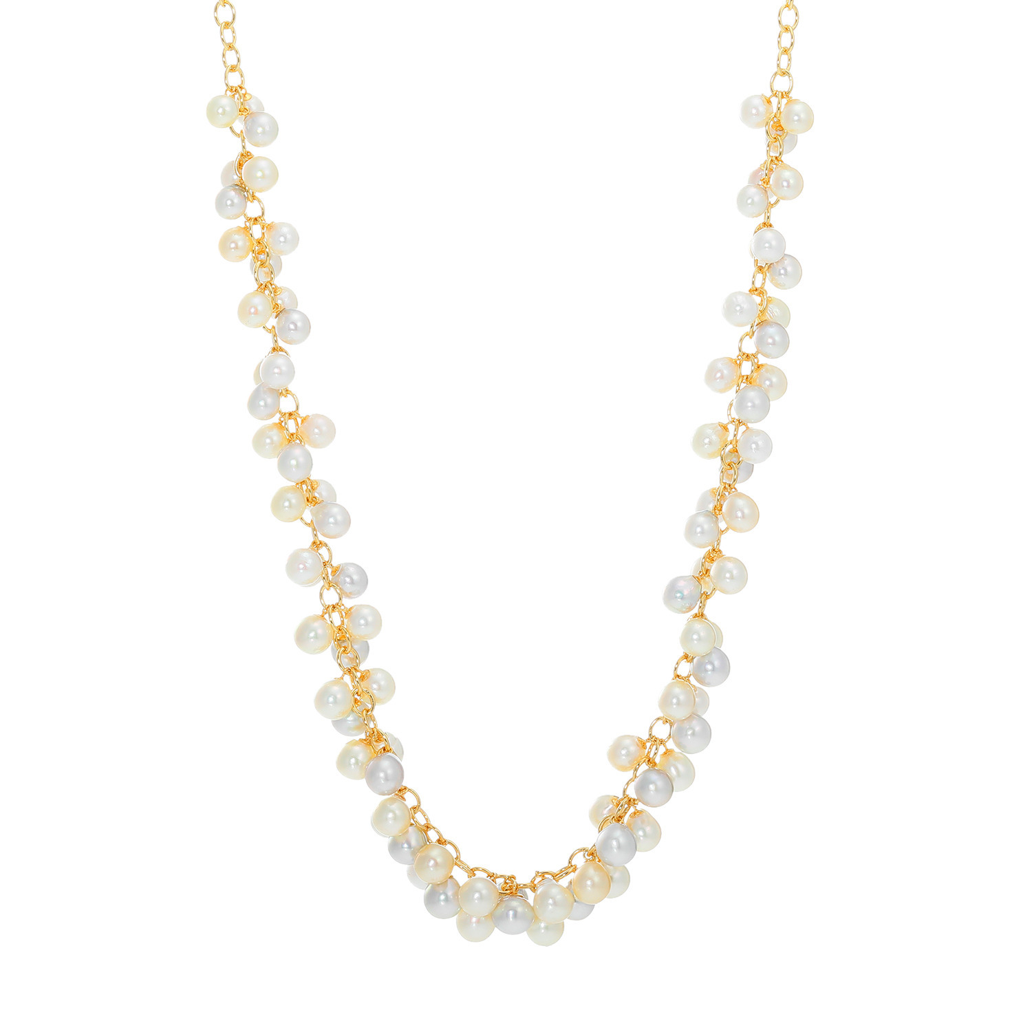 パール　ユリマ ハロン湾産 無調色越物 ベビーアコヤパール マルチカラーデザイン ネックレス