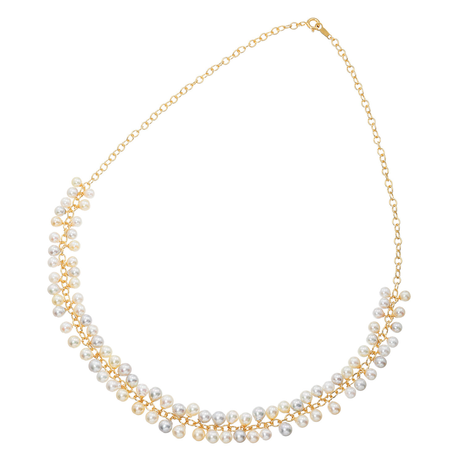 パール　ユリマ ハロン湾産 無調色越物 ベビーアコヤパール マルチカラーデザイン ネックレス