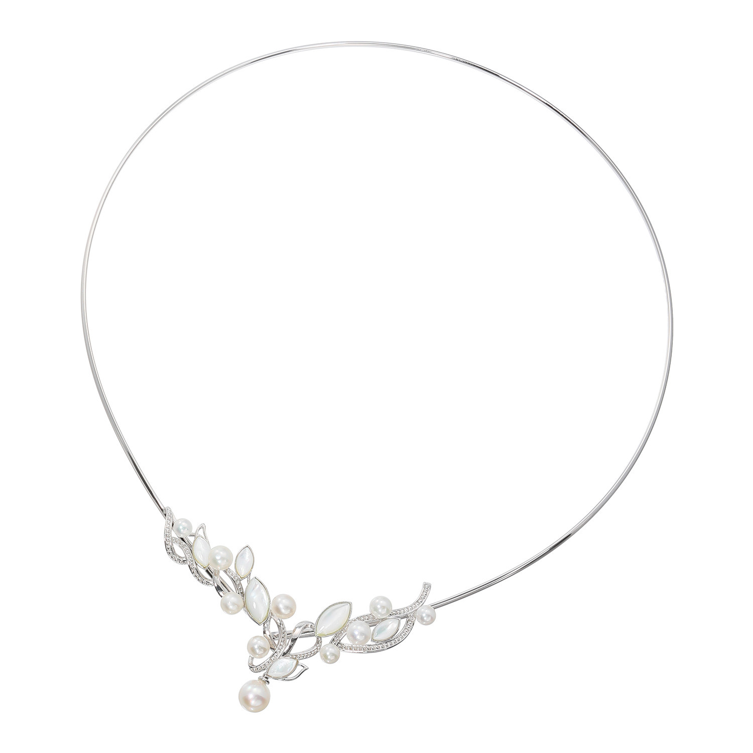 パール　ユリマ ハロン湾産 無調色越物 アコヤパール＆シェル マグネットタイプ オメガネックレス