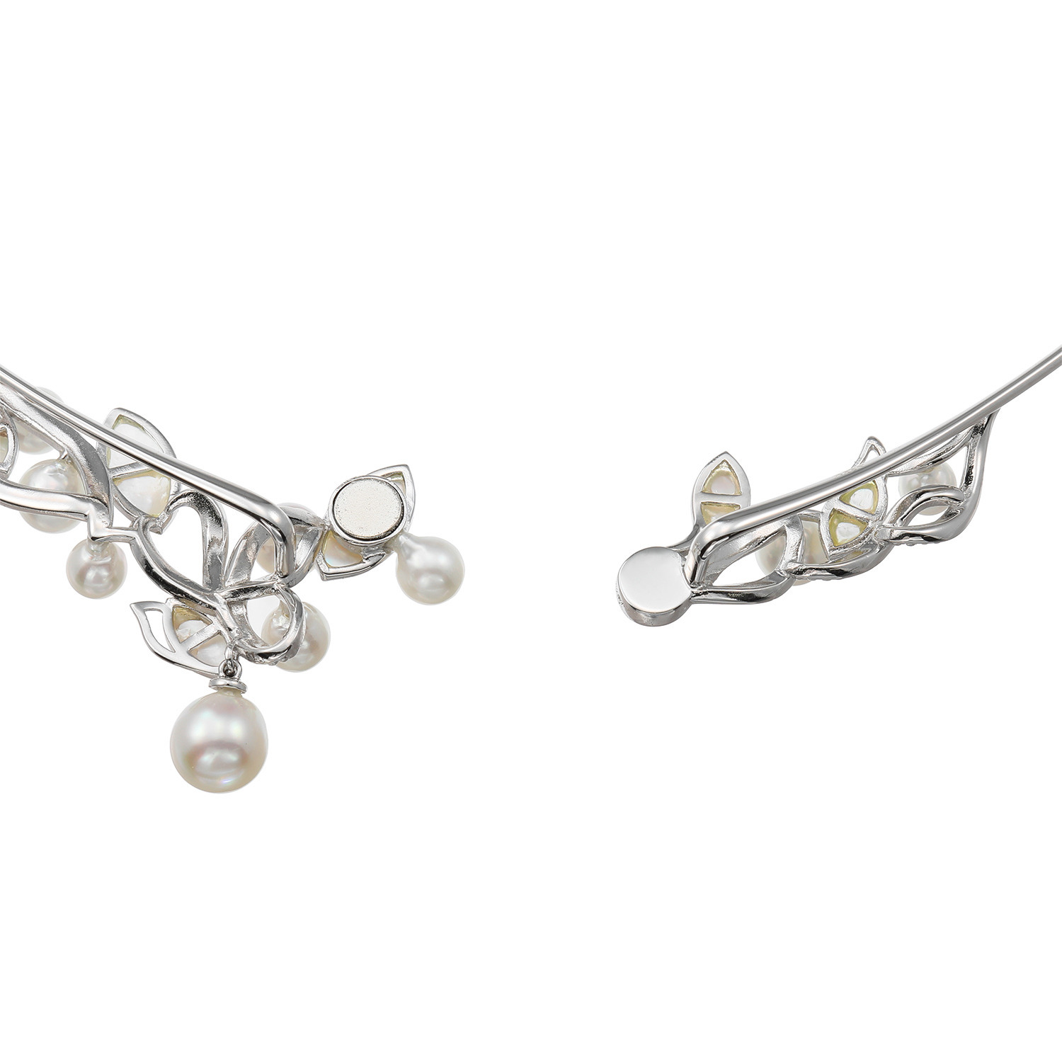 パール　ユリマ ハロン湾産 無調色越物 アコヤパール＆シェル マグネットタイプ オメガネックレス