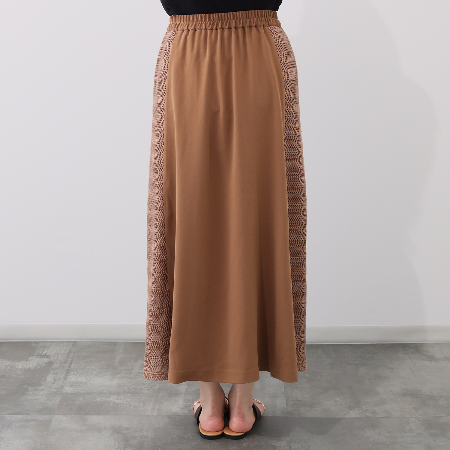 リサリサ 大人ジョーゼット ラッセルレース切替 セミフレアースカート