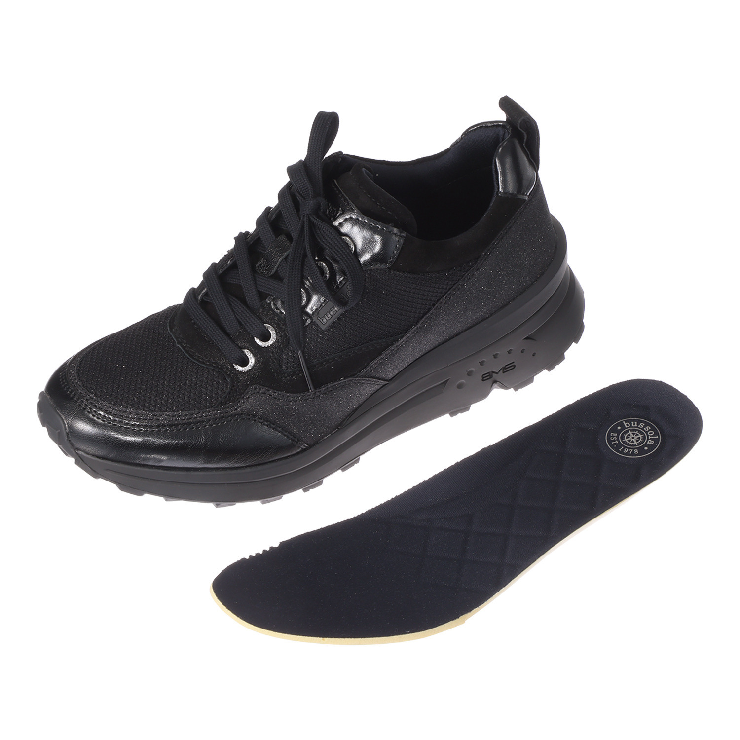 ブソラ 山羊革コンビ 軽量ＮＥＷ　ＢＭＳソール ヒールアップスニーカー