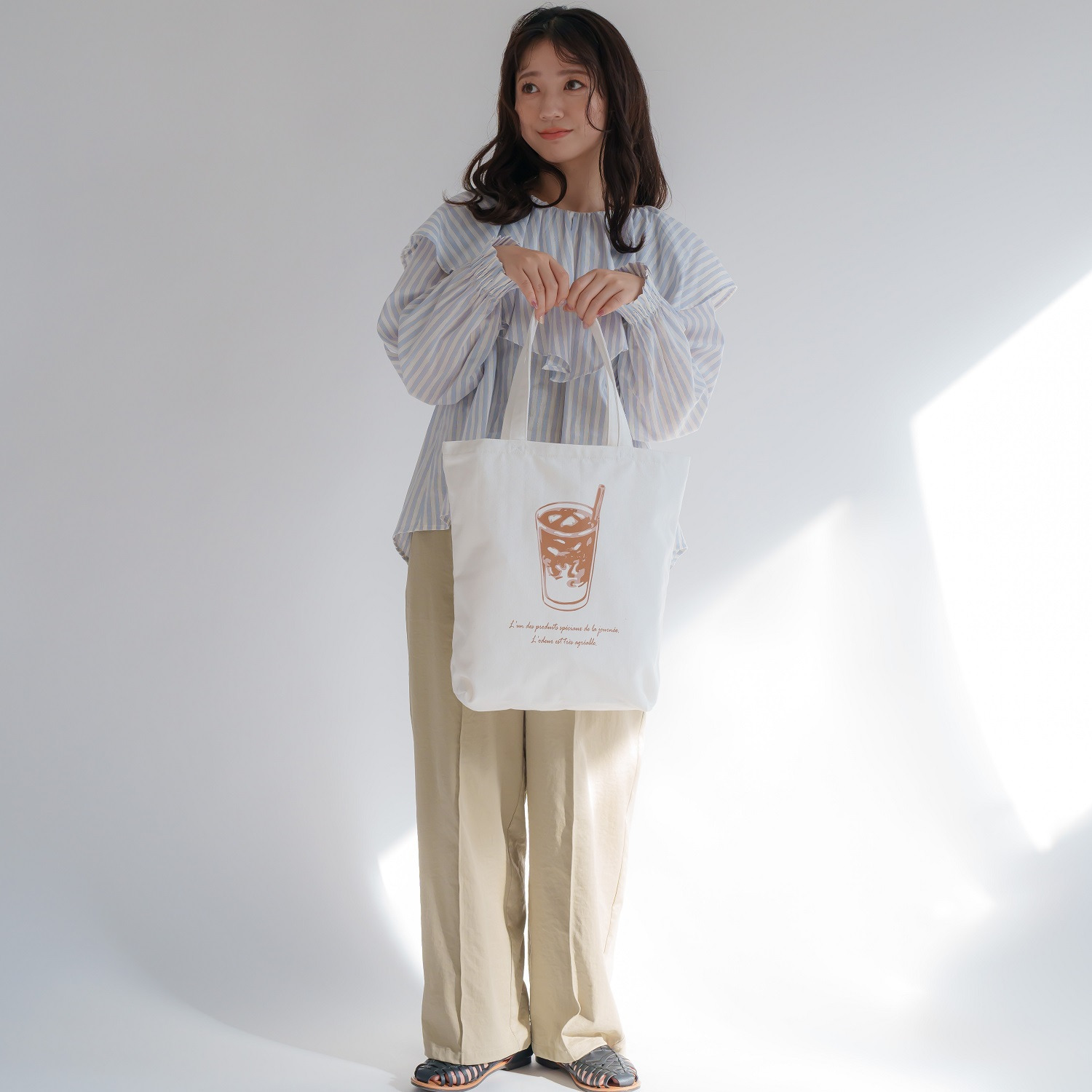 かわいい雑貨屋さん グロリア カフェプリント スリーポケット トートバッグ