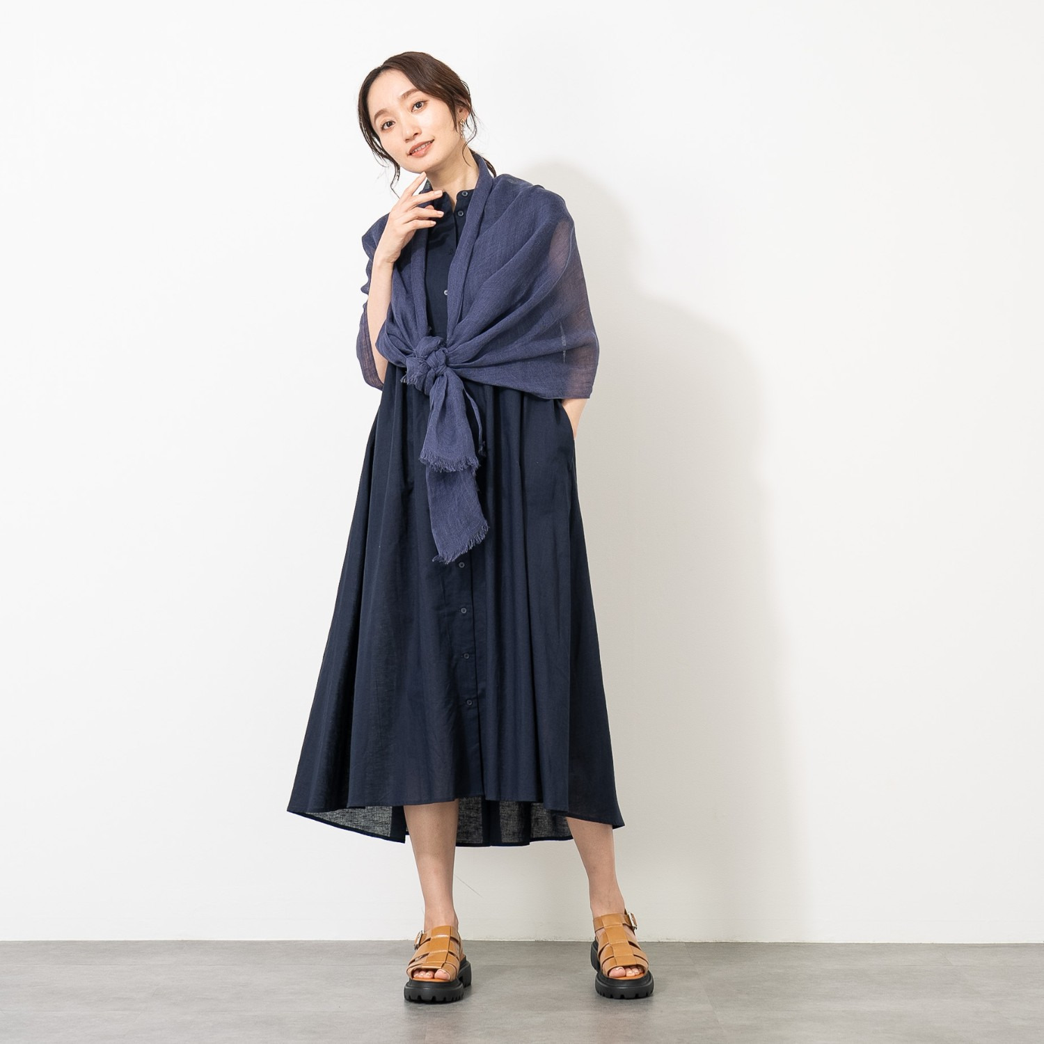 ティエドゥール さらさら＆涼やか フレンチリネン１００％ ストール