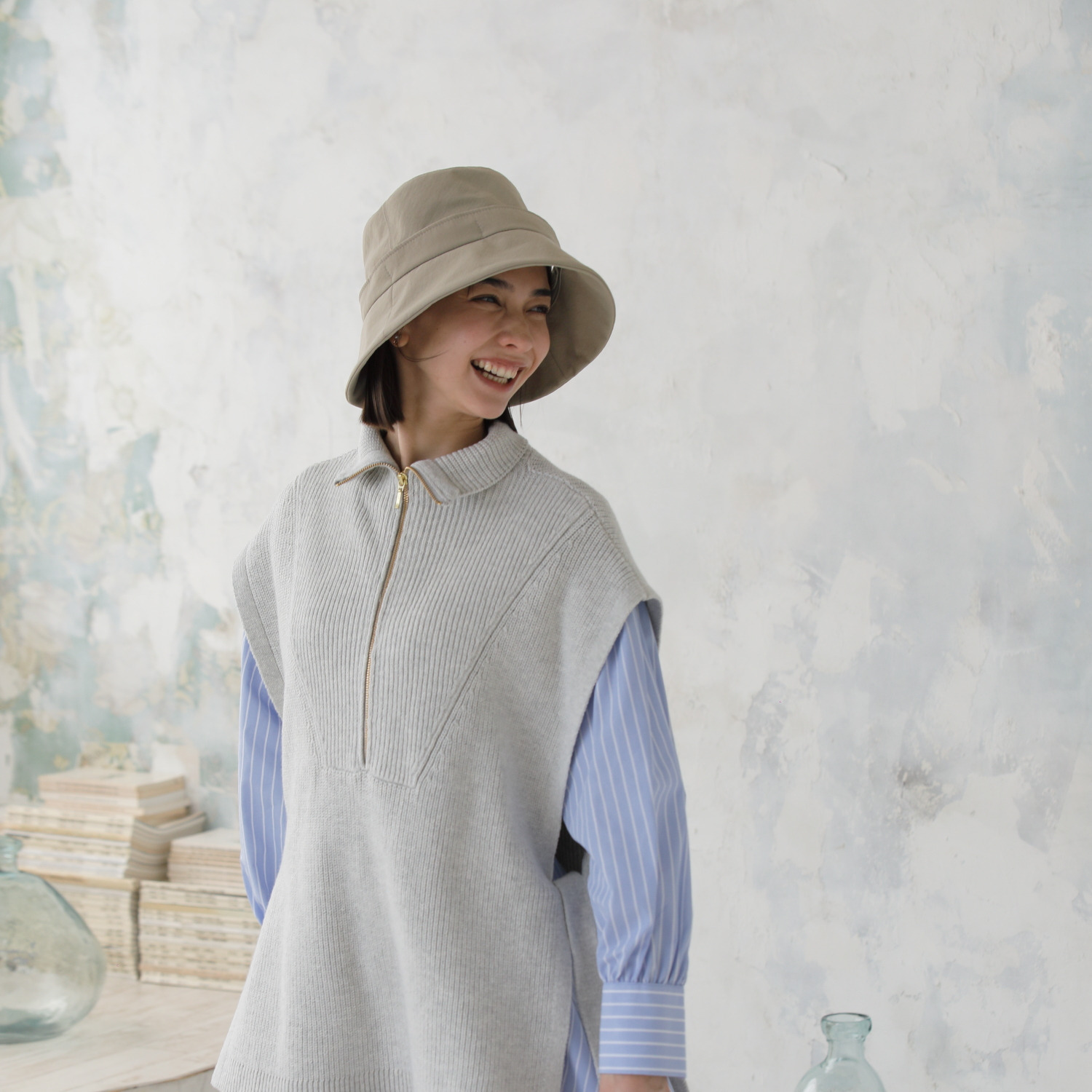 タイムクロス 日本製 快適　ＵＶカット・はっ水 ベルヌーイ 風が抜けるクロッシェ