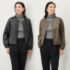 元町ゼラール 軽くてソフトな風合い！ トルコ産ラムレザー リバーシブルデザイン ギャザースリーブ ジャケット