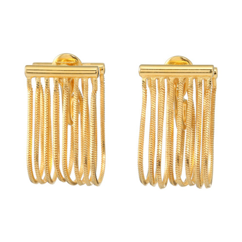 ジューカトル　日本製　揺れ動くチェーンデザイン　イヤリング