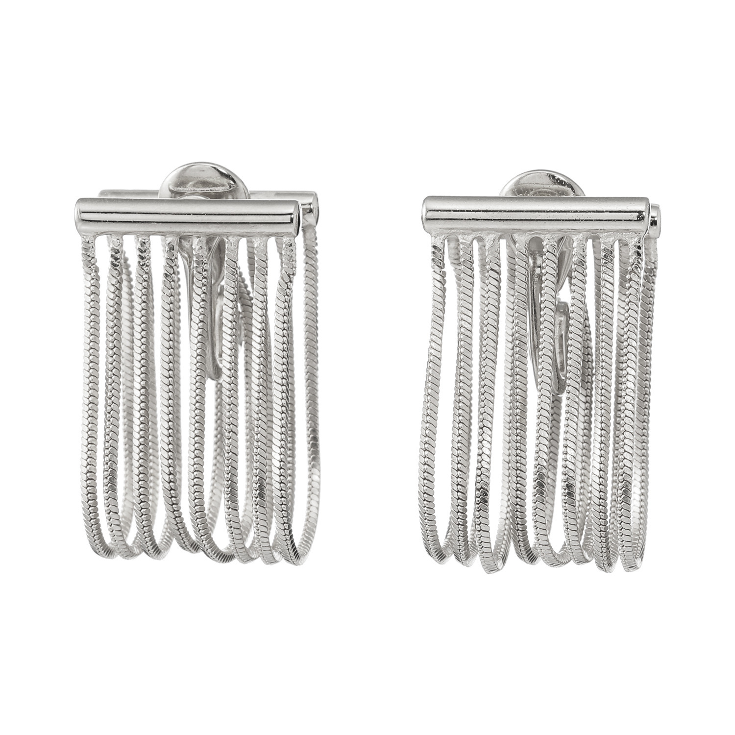 ジューカトル 日本製 揺れ動くチェーンデザイン イヤリング