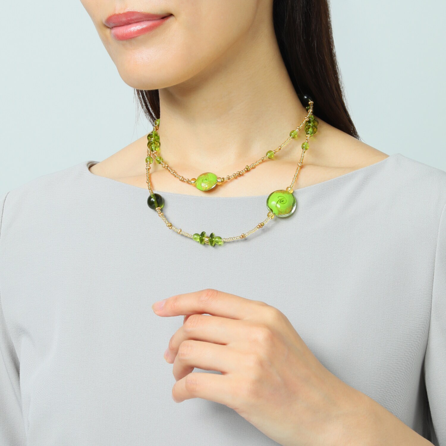 ラグーナ ベネチアンガラス ソンメルソ ロングネックレス