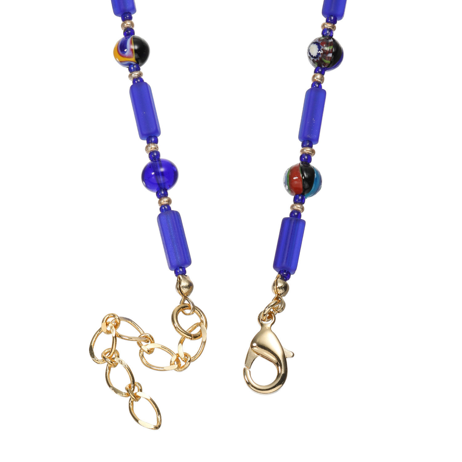 ラグーナ ベネチアンガラス マルチシェイプ グラデーション ボリュームネックレス