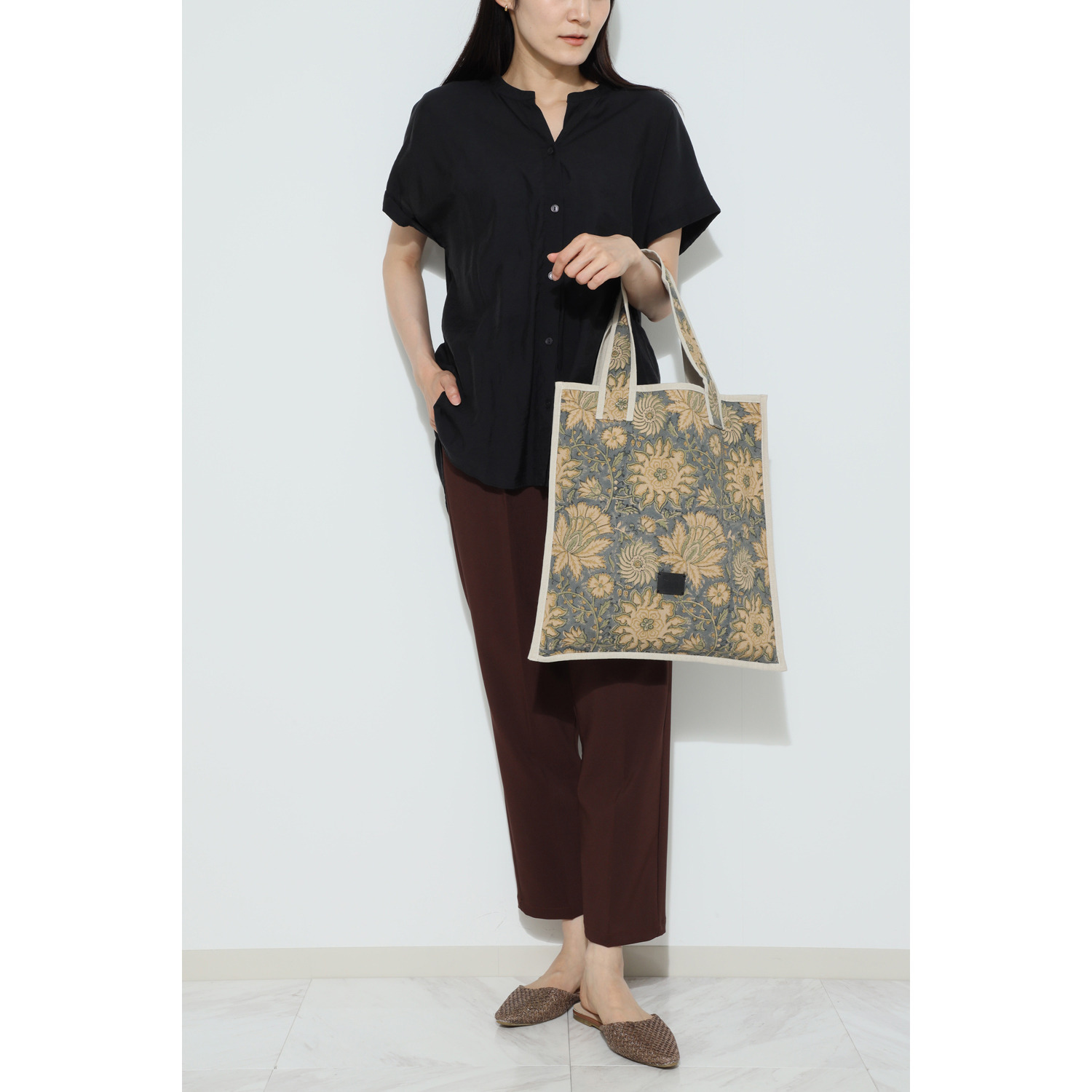 スワラージ 木版手押しプリント トートバッグ