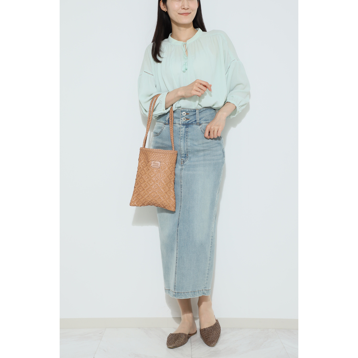 スワラージ 手編み メッシュレザー ショルダーバッグ