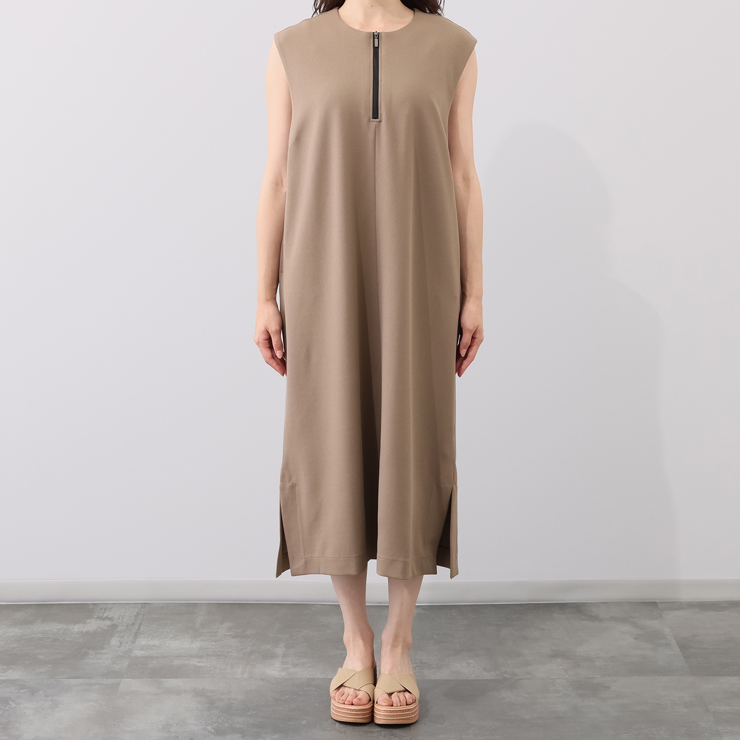 元町ゼラール フロントファスナー アクセント ジャンパースカート