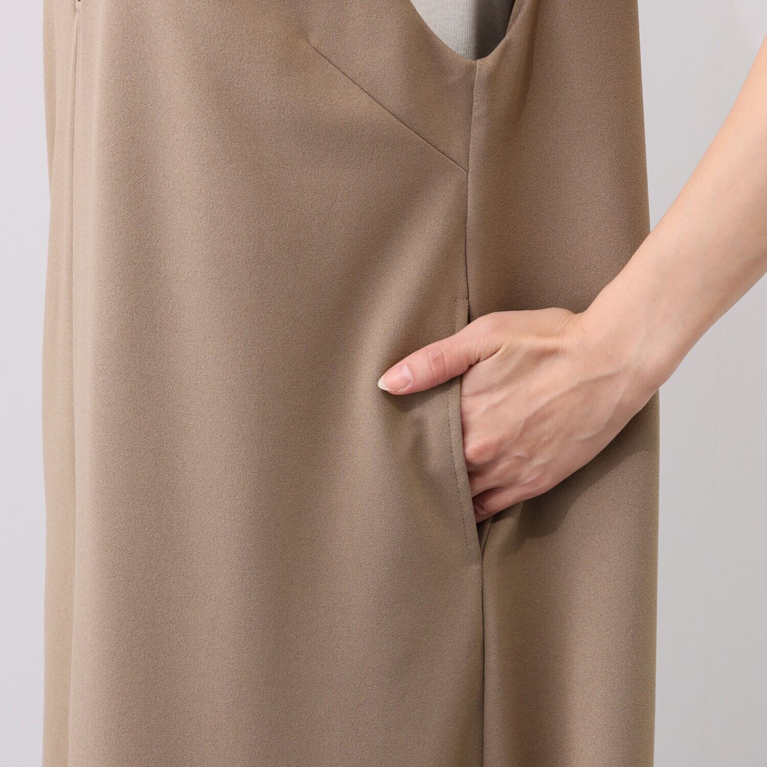 元町ゼラール フロントファスナー アクセント ジャンパースカート